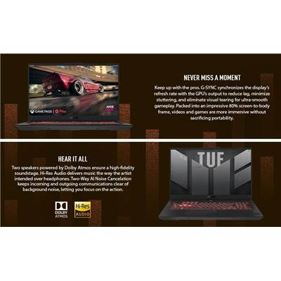   ASUS TUF Gaming A17 (FA707NV-ES74) 17.3" 144Hz Full HD IPS-Level Gaming Laptop w  /  NVIDIA GeForce RTX 4060 8GB GDDR6 (AMD Ryzen 7 7735HS)