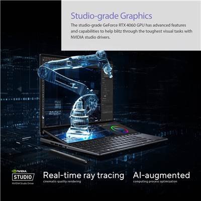   ASUS Zenbook Pro 14 Duo OLED (UX8402VV-PS96T) 14.5" 120Hz OLED WQXGA+ (100% DCI-P3) Touchscreen Laptop w  /  NVIDIA Geforce RTX 4060 8GB GDDR6 (Core i9-13900H)
