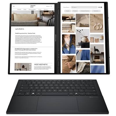   ASUS Zenbook Duo (UX8406CA-PS99T) 14" 120Hz OLED (100% DCI-P3) Touch Screen Laptop w  /  Intel Arc Graphics (Core Ultra 9 285H)